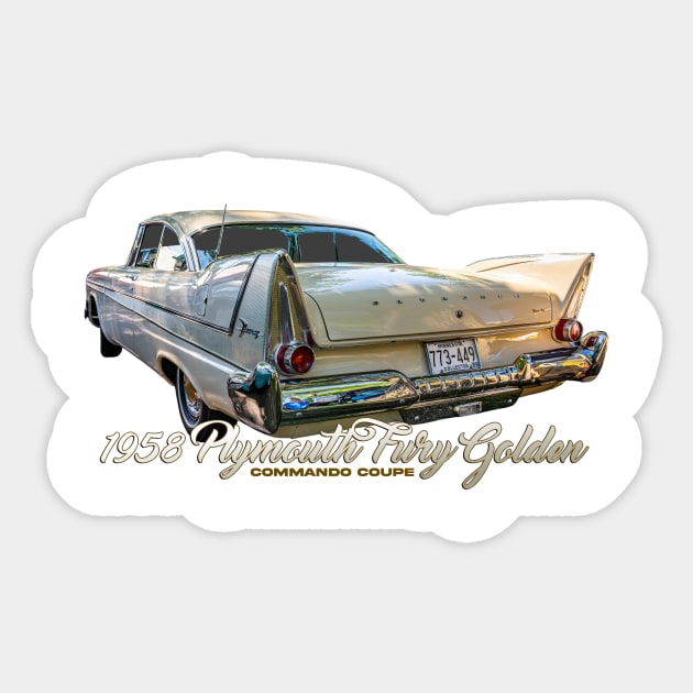 1958 Plymouth Fury Golden Commando Coupe Sticker by Gestalt Imagery